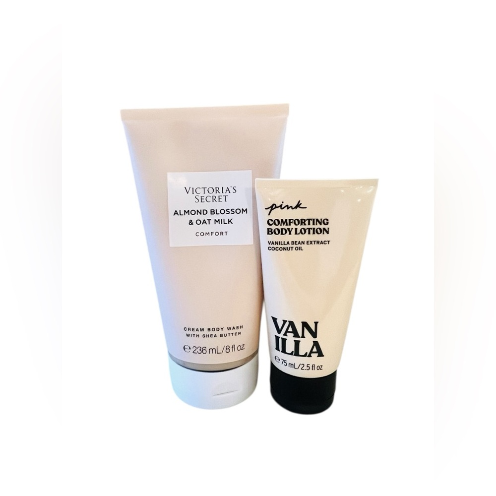 Victoria's Secret Almond Blossom & Oat Milk Cream Body Wash & Vanilla Lotion